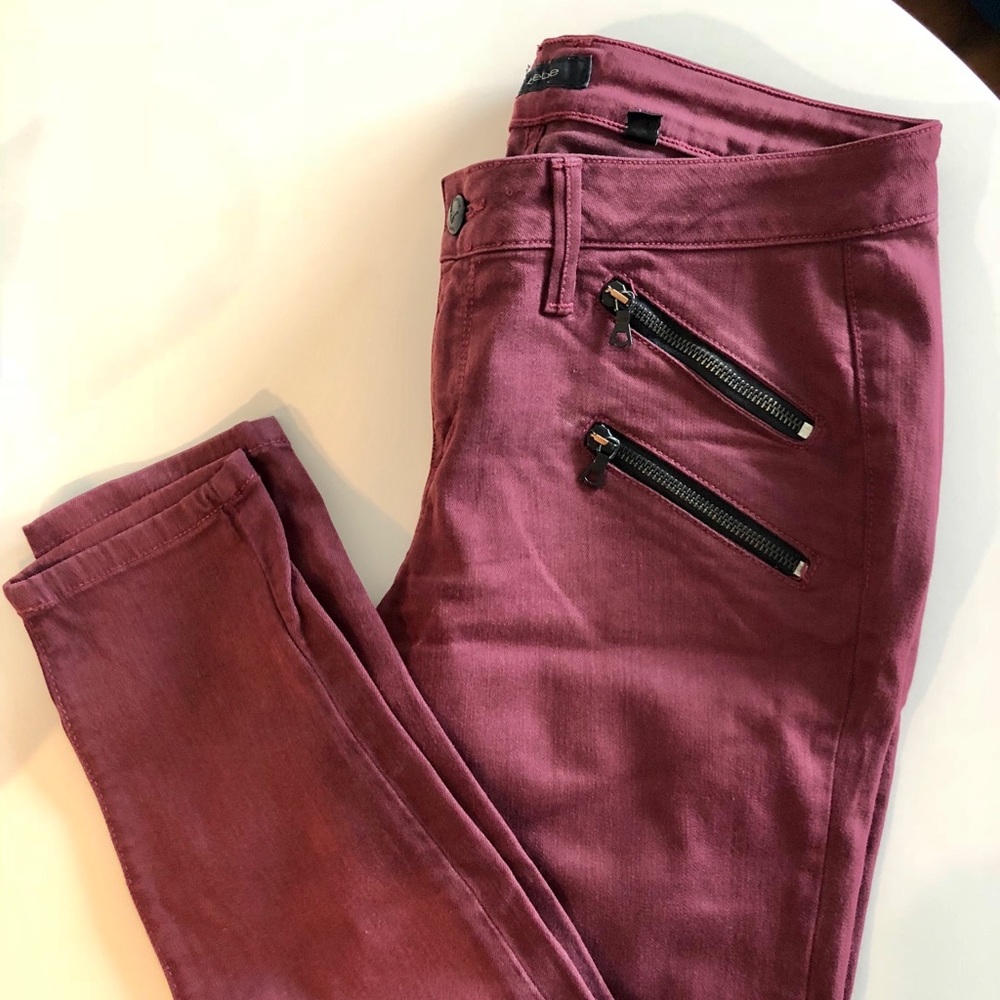 Red skinny jeans